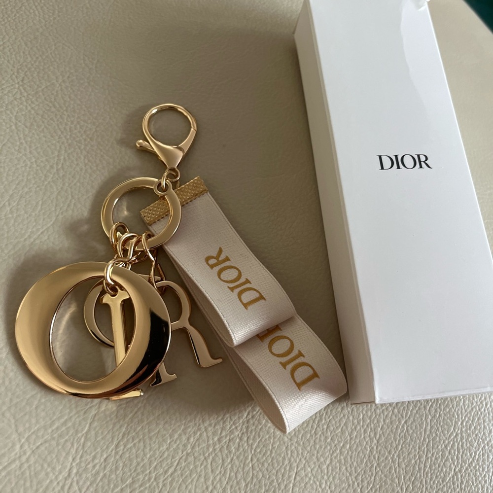Dior Gold and Cream Keychain